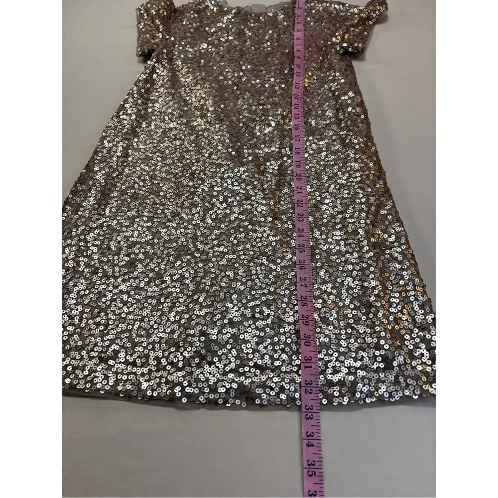 Gap Kids Champagne Sequin Short Sleeve Party Dress Girls Size XL